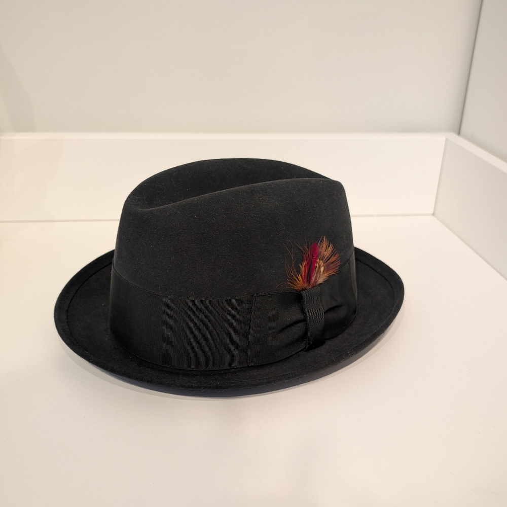 Vintage Dicaros Men's Size 7 Black Fedora Hat Excellent New London